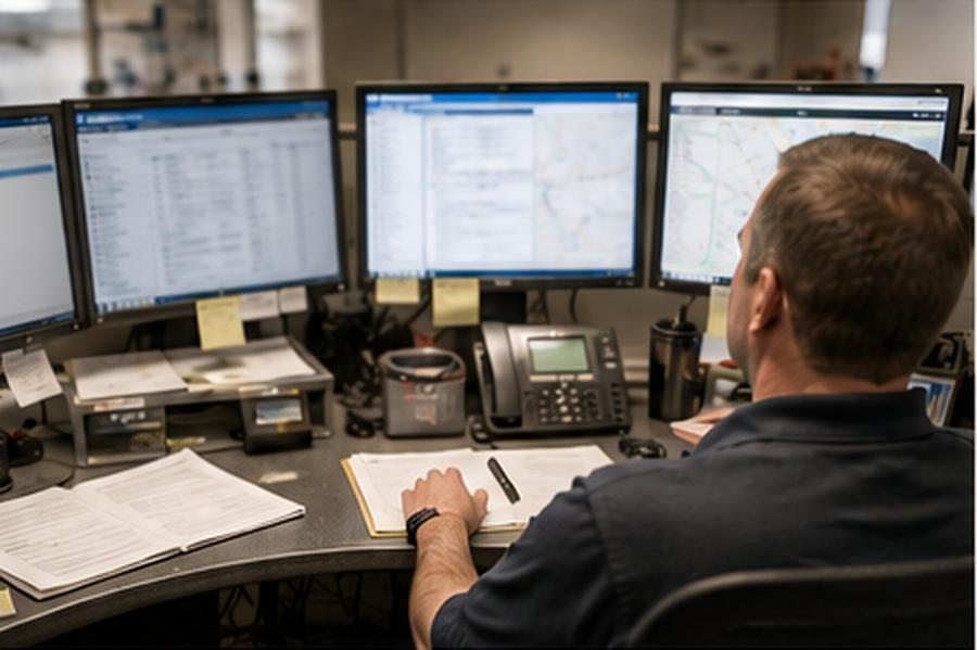 Dispatcher managing multiple disconnected software systems across several monitors